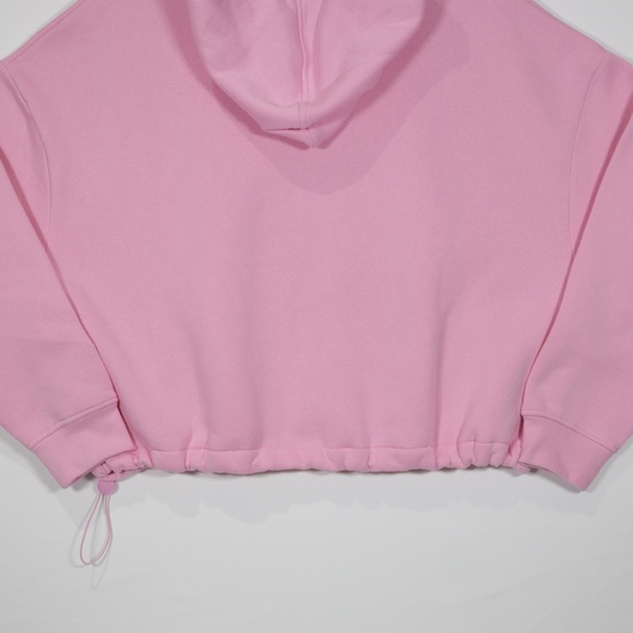 Fila Women's Long Sleeve Adjustable Hem Logo Fleece Cropped Hoodie Pink Size 1X - Picture 6 of 8